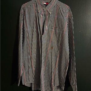 Tommy Hilfiger Black and Red Gingham Men's Shirt